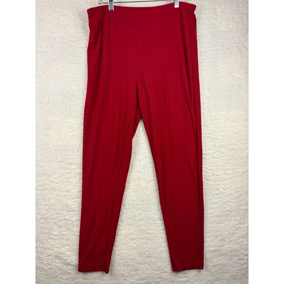 Terra & Sky Red Leggings 0X (14W) Plus Size High Rise Stretch - Picture 1 of 7